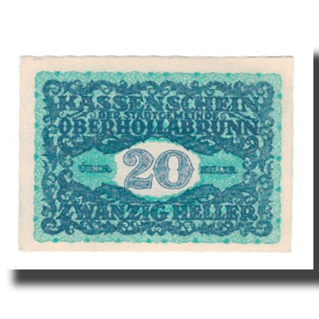 Banconote, Austria, Oberhollabrunn N.Ö. Gemeinde, 20 Heller, Batiment, 1920