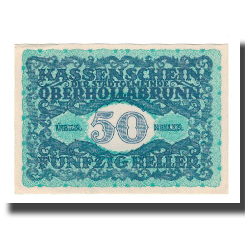 Banknot, Austria, Oberhollabrunn N.Ö. Gemeinde, 50 Heller, batiment 1, 1920