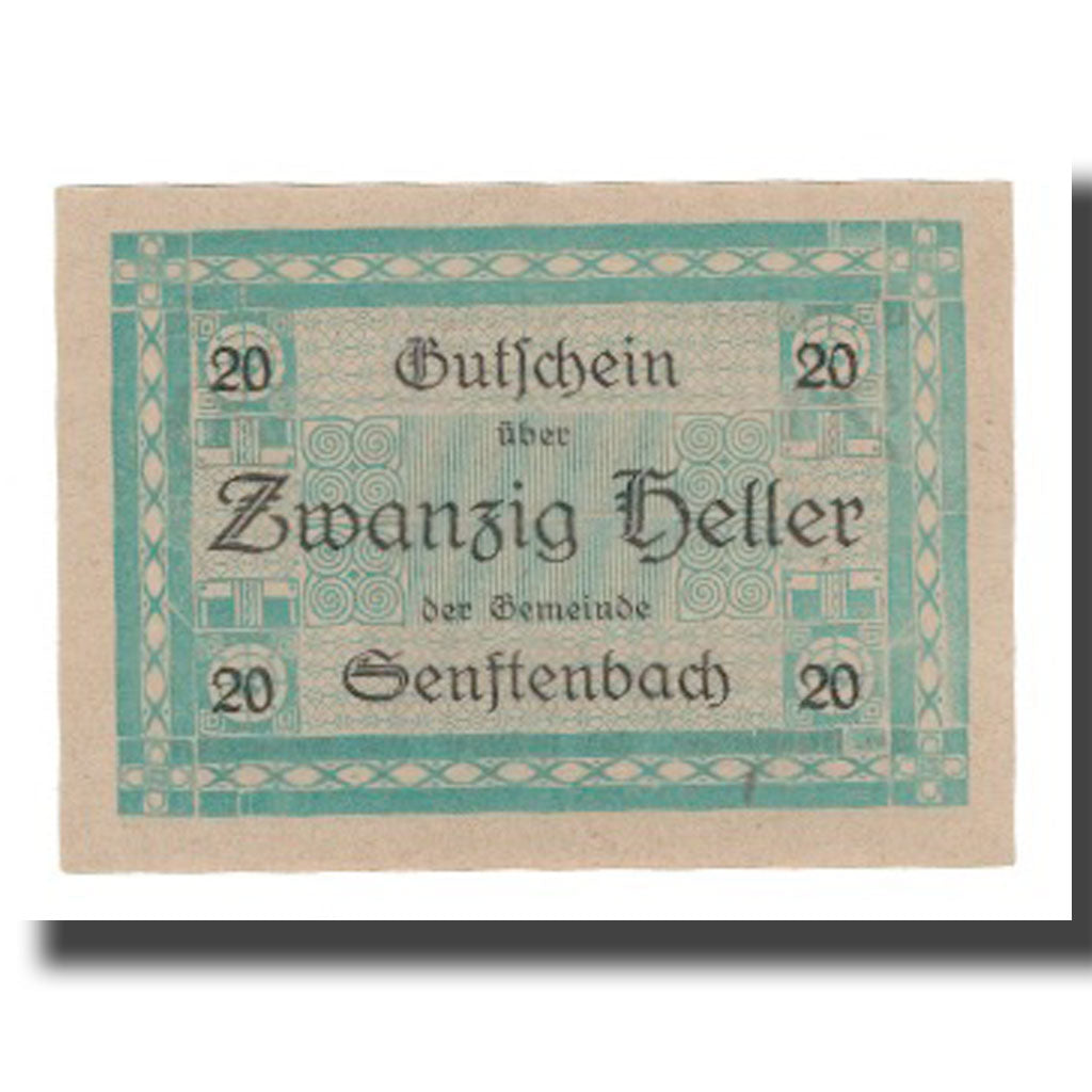 Banknot, Austria, Senftenbach O.Ö. Gemeinde, 20 Heller, texte 1, 1920
