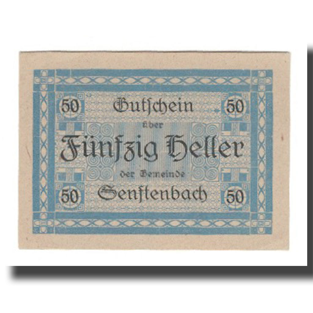 Banknot, Austria, Senftenbach O.Ö. Gemeinde, 50 Heller, Texte 2, 1920