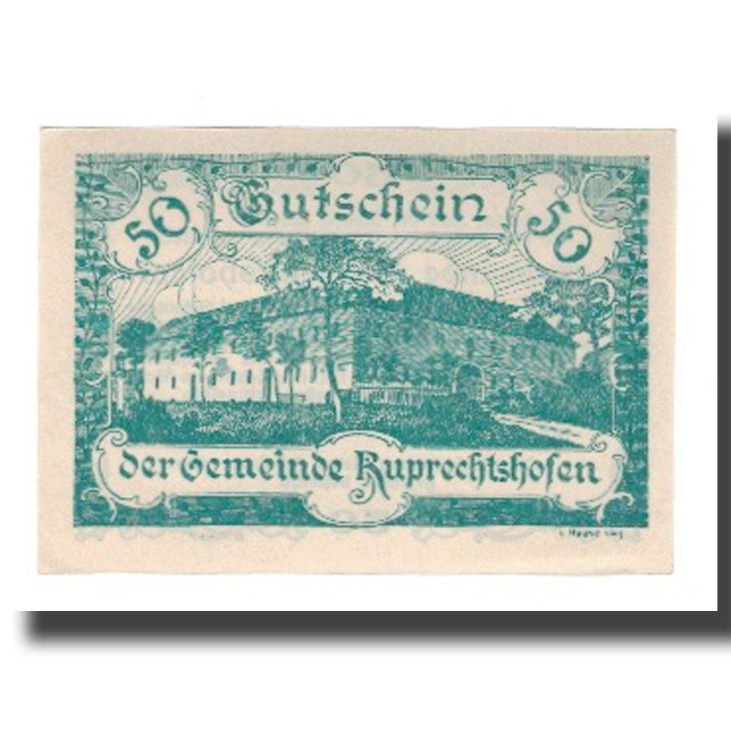 Banknot, Austria, Ruprechtshofen, 50 Heller, Texte 2, 1921, Undated, AU(55-58)