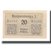 Banknot, Austria, Reichersberg O.Ö. Gemeinde, 20 Heller, place 1, 1920