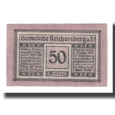 Billete, Austria, Reichersberg O.Ö. Gemeinde, 50 Heller, paysage 6, 1920