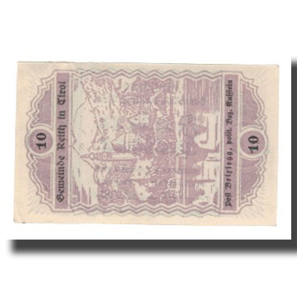 Banknot, Austria, Reith Tirol Gemeinde, 10 Heller, paysage, 1920, 1920-11-01