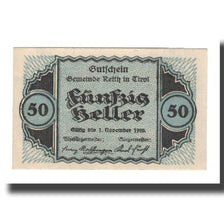 Banknote, Austria, Reith Tirol Gemeinde, 50 Heller, paysage 2, 1920, 1920-11-01