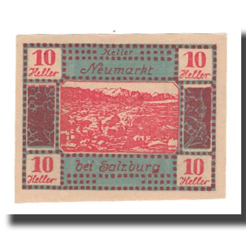 Banconote, Austria, Neumarkt Bei Salzburg Sbg. Gemeinde, 10 Heller, paysage