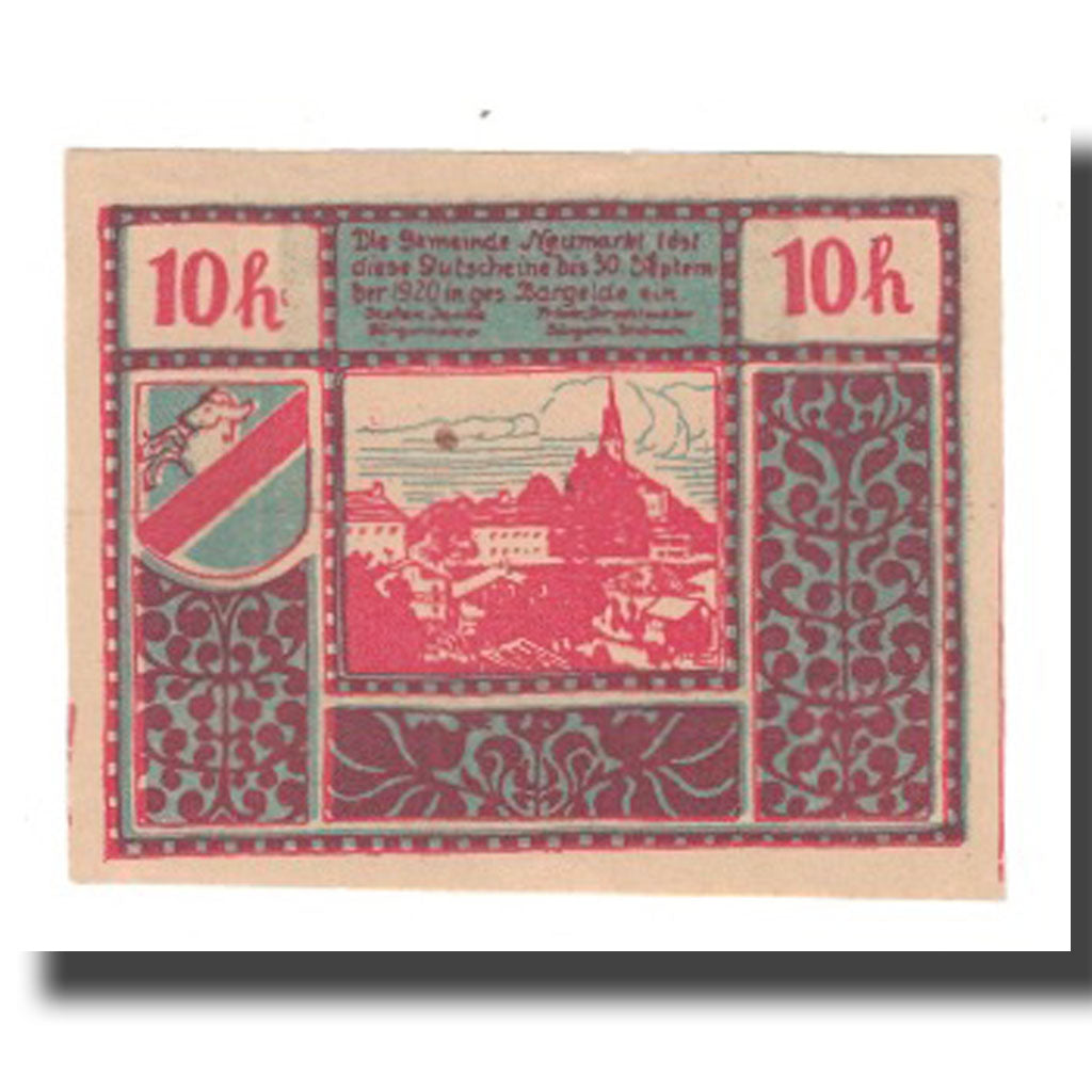 Banconote, Austria, Neumarkt Bei Salzburg Sbg. Gemeinde, 10 Heller, paysage
