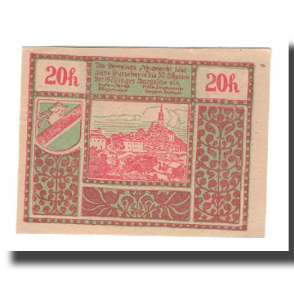Banknot, Austria, Neumarkt Bei Salzburg Sbg. Gemeinde, 20 Heller, paysage 1