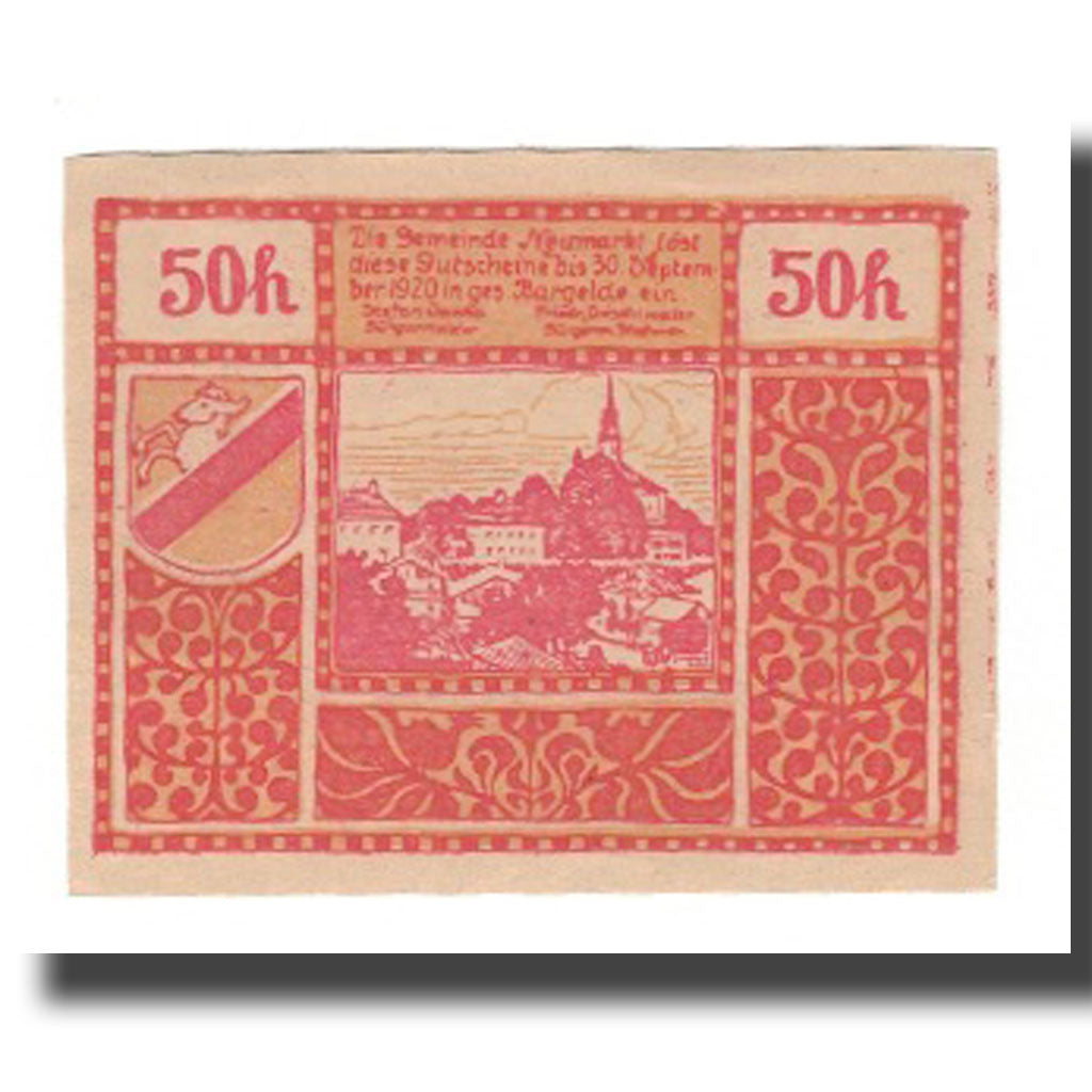 Banconote, Austria, Neumarkt Bei Salzburg Sbg. Gemeinde, 50 Heller, paysage 2