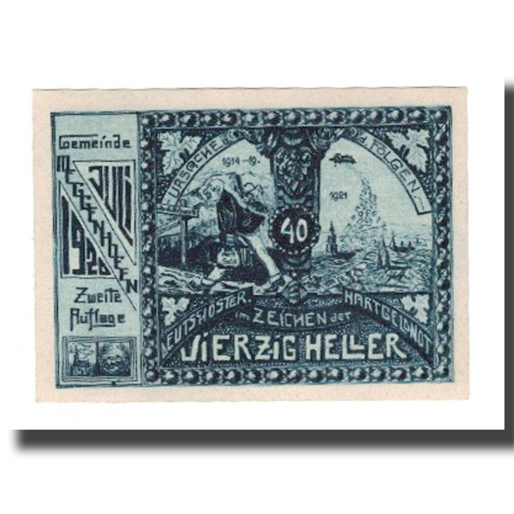 Geldschein, Österreich, Meggenhofen O.Ö. Gemeinde, 40 Heller, personnage 1