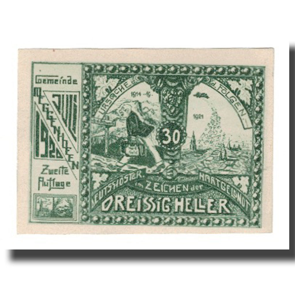 Banknote, Austria, Meggenhofen O.Ö. Gemeinde, 30 Heller, personnage 1, 1921