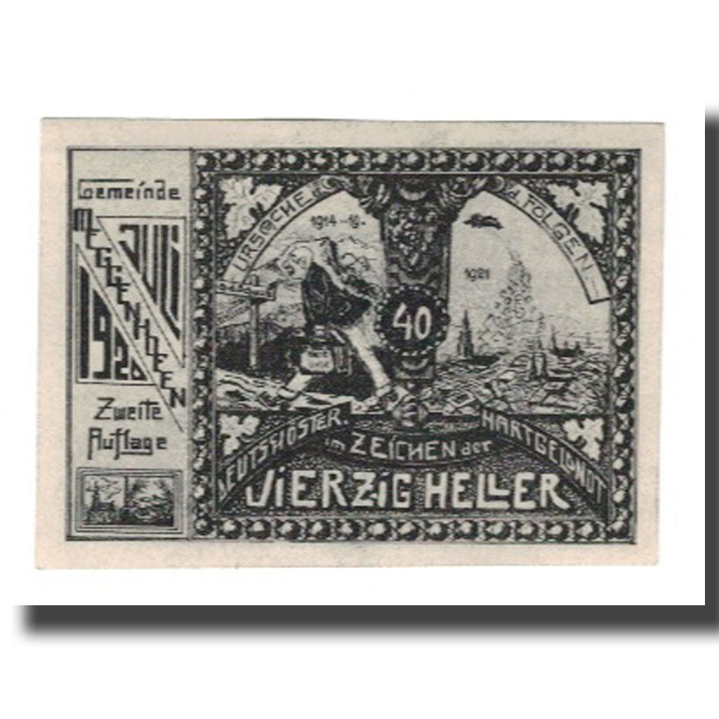Banconote, Austria, Meggenhofen O.Ö. Gemeinde, 40 Heller, personnage 2, 1921