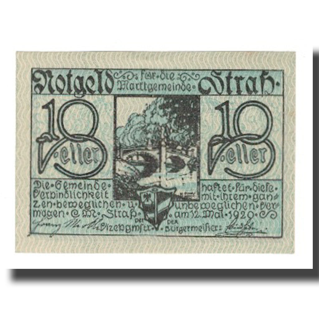 Banconote, Austria, Strasswalchen Sbg. Markt U. Landgemeinde, 10 Heller, Texte