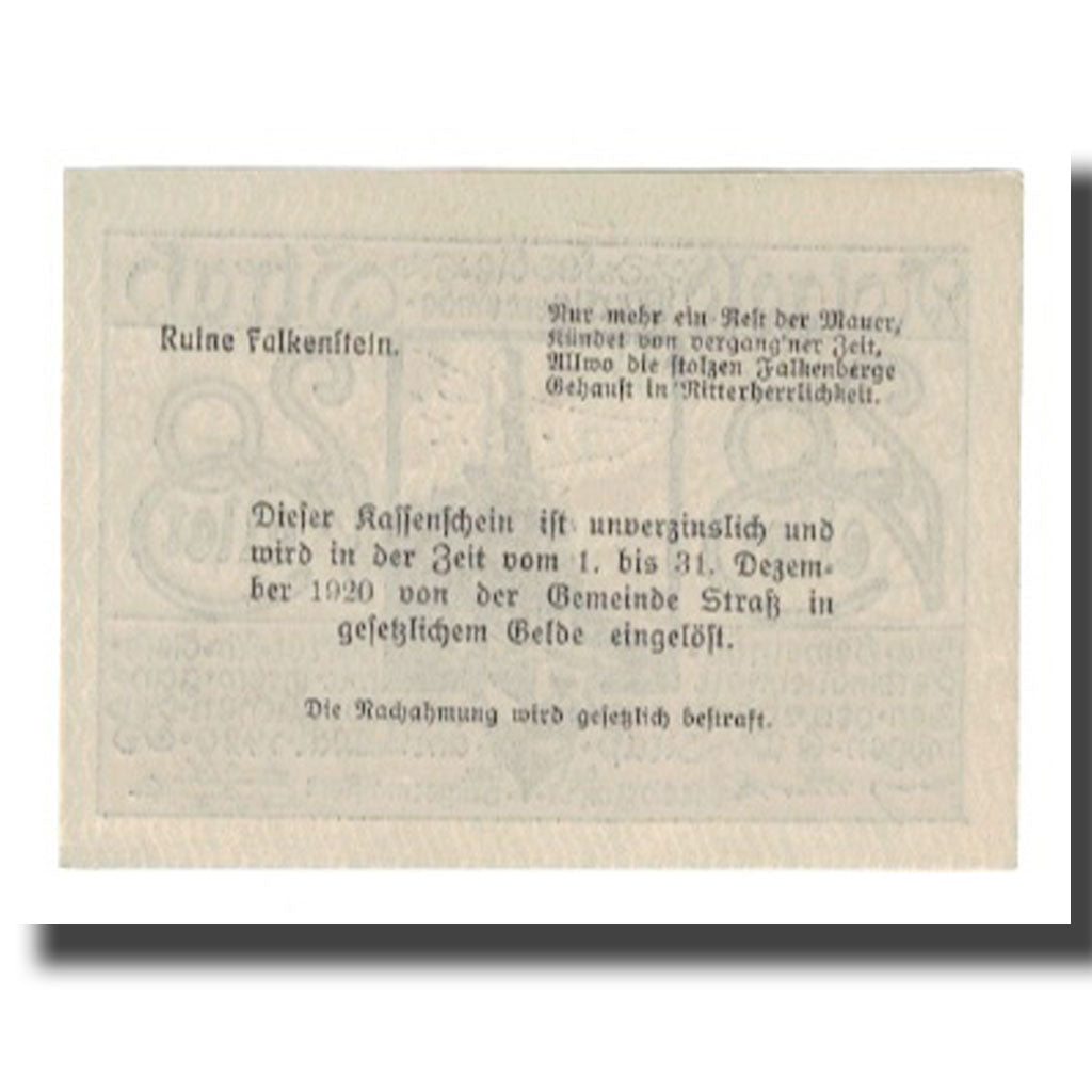 Banknot, Austria, Strasswalchen Sbg. Markt U. Landgemeinde, 20 Heller, Texte