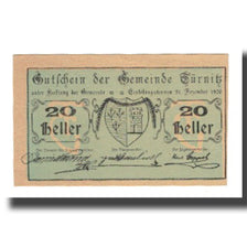 Nota, Áustria, Türnitz N.Ö. Gemeinde, 20 Heller, N.D, 1920, 1920-12-31