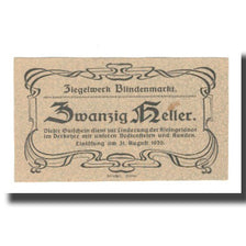 Banconote, Austria, Blindenmarkt N.Ö. Prv. Ziegelwerk, 20 Heller, N.D, 1920