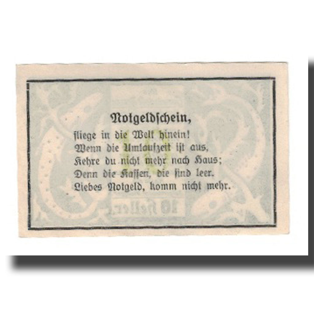 Banconote, Austria, St. Roman O.Ö. Gemeinde, 10 Heller, Texte, SPL-, Mehl:FS