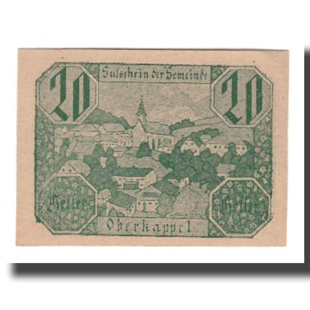 Banknot, Austria, Oberkappel O.Ö. Gemeinde, 20 Heller, Texte, Undated, Undated