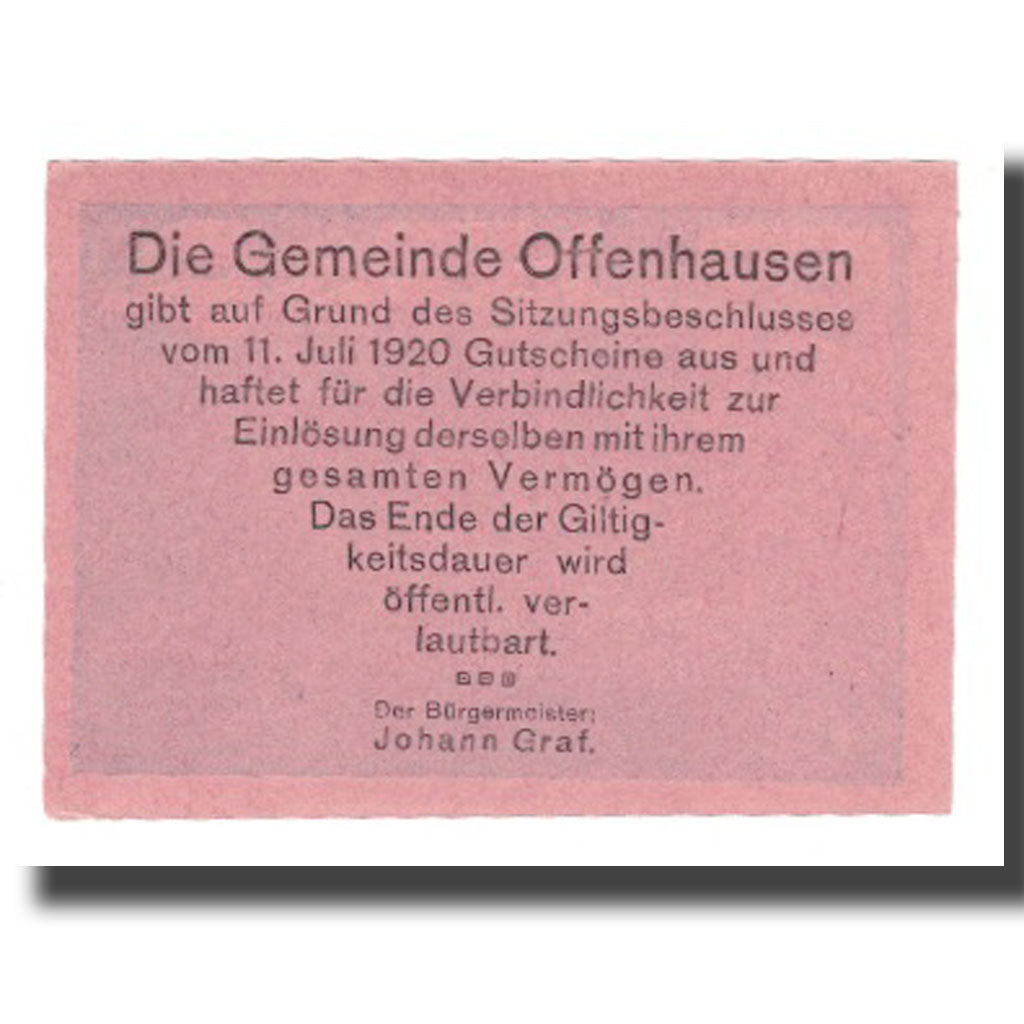 Banknot, Austria, Offenhausen O.Ö. Gemeinde, 20 Heller, Texte, Undated