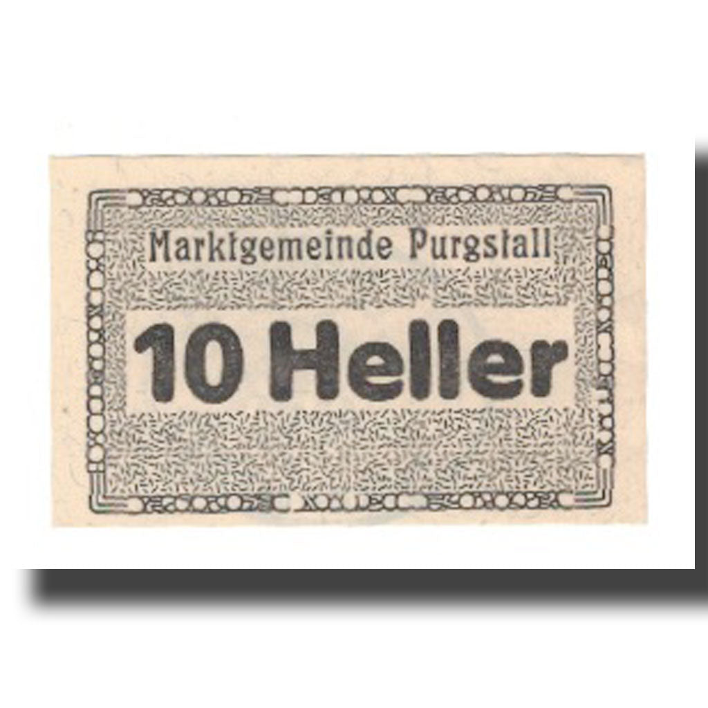Banknot, Austria, Purgstall N.Ö. Marktgemeinde, 10 Heller, N.D, Undated