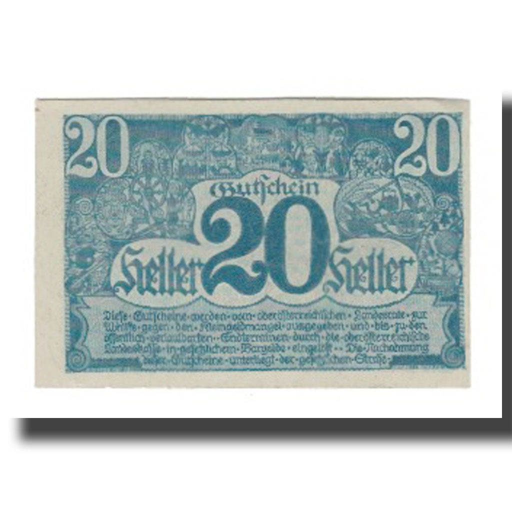 Banknot, Austria, Oberösterreich O.Ö. Land, 20 Heller, valeur faciale