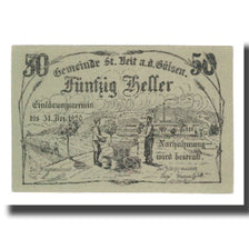 Nota, Áustria, St. Veit an der Gölsen N.Ö. Marktgemeinde, 50 Heller, Texte