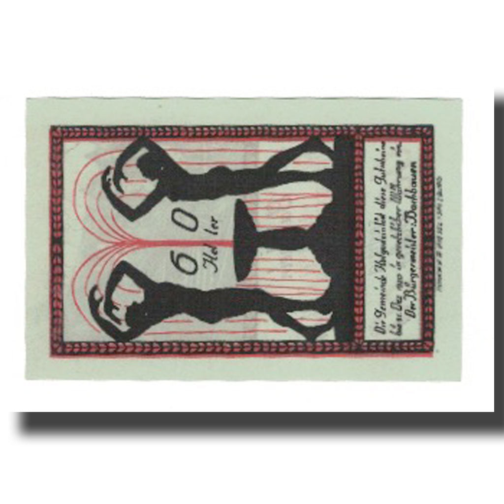 Banknot, Austria, Hofgastein Sbg Gemeinde, 60 Heller, personnage, 1920