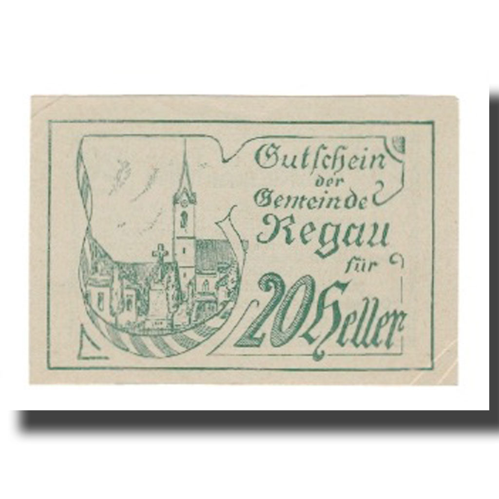 Banconote, Austria, Regau O.Ö. Gemeinde, 20 Heller, Texte, SPL-, Mehl:FS 825