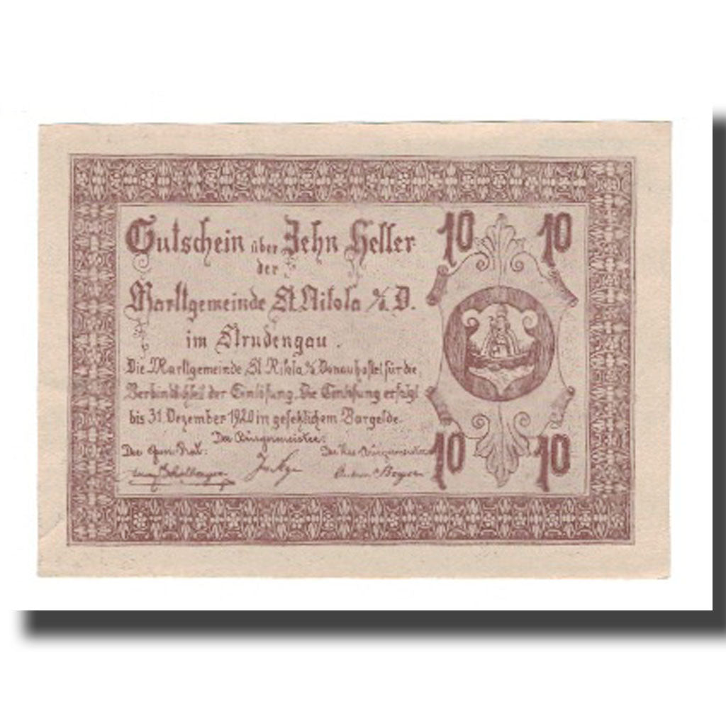 Banknot, Austria, St. Nikola a.d. Donau im Strudengau O.Ö. Marktgemeinde, 10