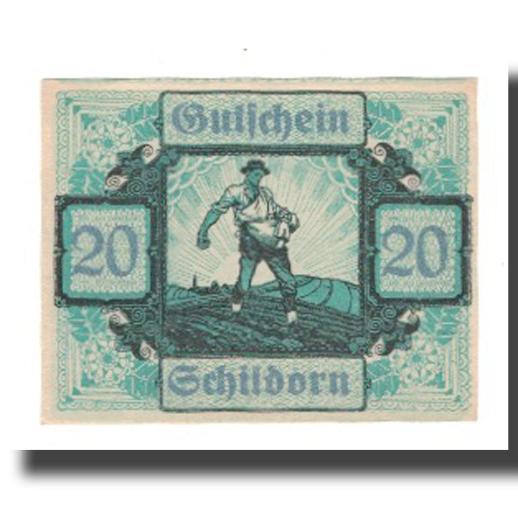 Banknot, Austria, Schildorn O.Ö. Gemeinde, 20 Heller, outils, 1920, 1920-12-31