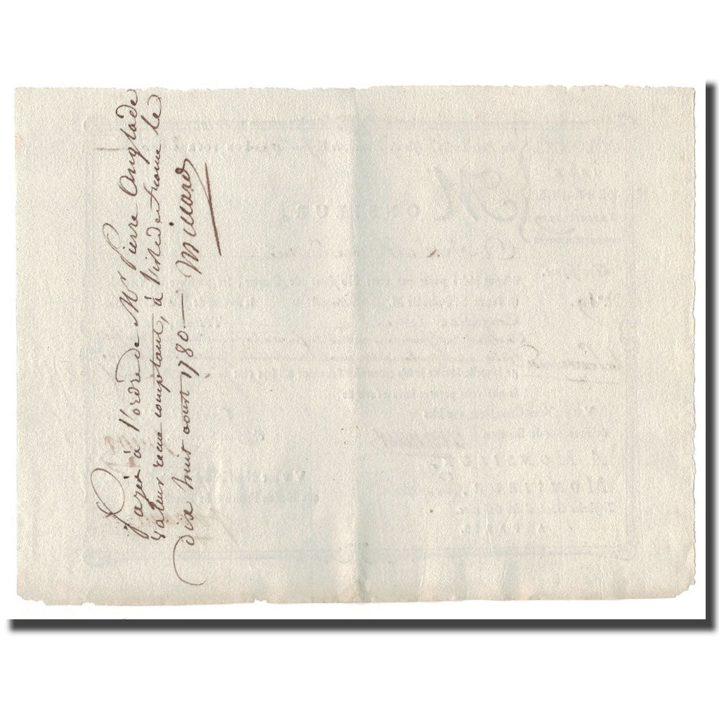 Francja, Traite, Colonies, Isle de France, 2500 Livres Tournois, 1780, AU(55-58)