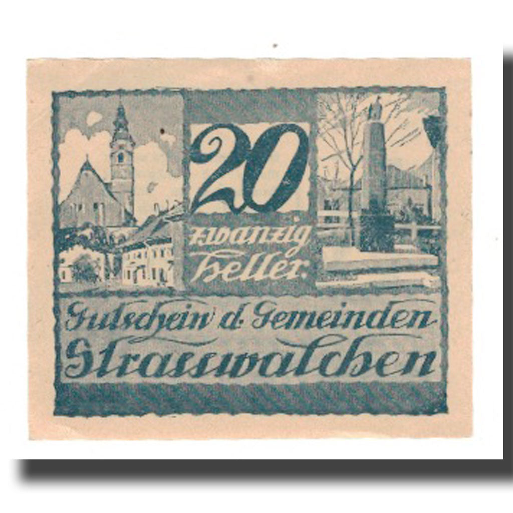 Banknot, Austria, Strasswalchen Sbg. Markt U. Landgemeinde, 20 Heller, Blason