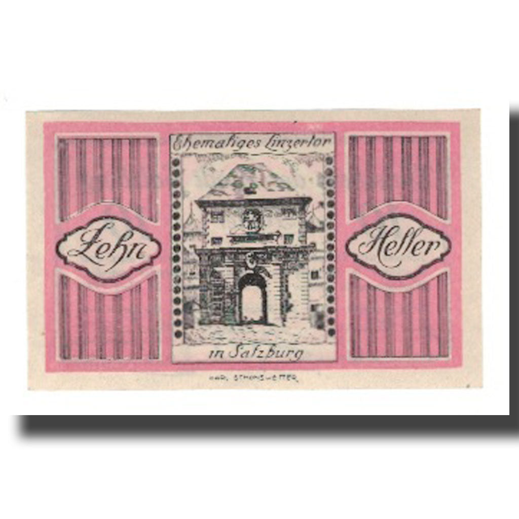 Banknot, Austria, Salzburg Sbg. Stadt, 10 Heller, Batiment, 1920, Undated