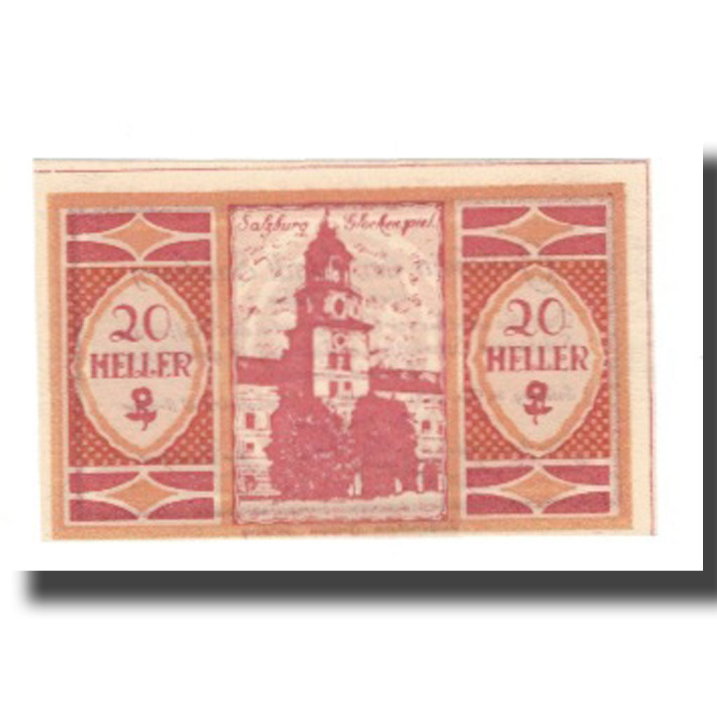 Banknot, Austria, Salzburg Sbg. Stadt, 20 Heller, Clocher 1, 1920, Undated