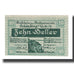 Banknot, Austria, Schärding O.Ö. Stadtgemeinde, 10 Heller, Texte, 1920
