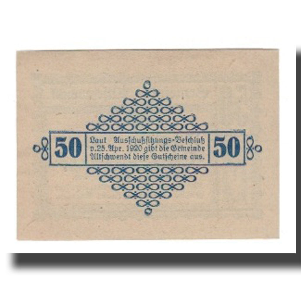 Geldschein, Österreich, Altschwendt O.Ö. Gemeinde, 50 Heller, valeur faciale