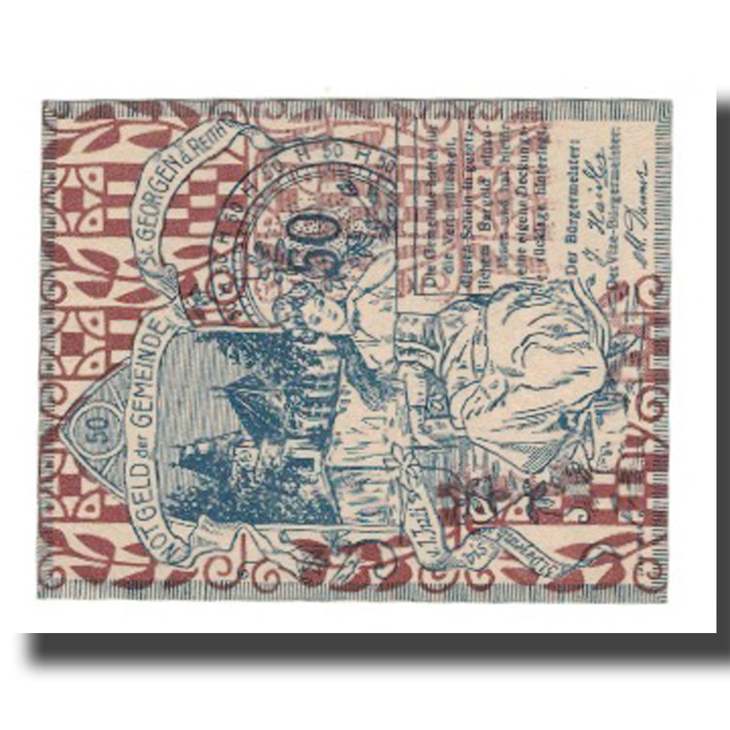Banknot, Austria, St. Georgen am Reith N.Ö. Gemeinde, 50 Heller, N.D, 1920