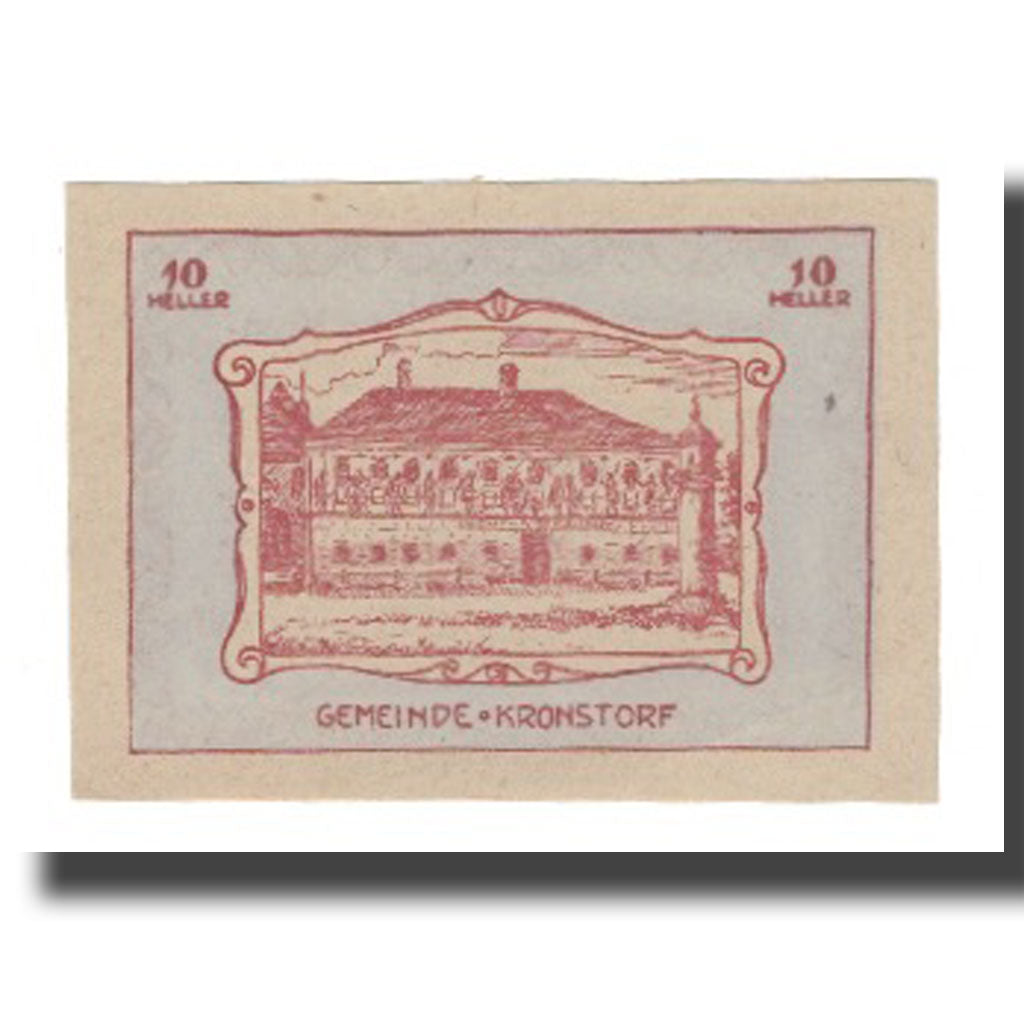 Banconote, Austria, Kronstorf O.Ö. Gemeinde, 10 Heller, Texte, 1920