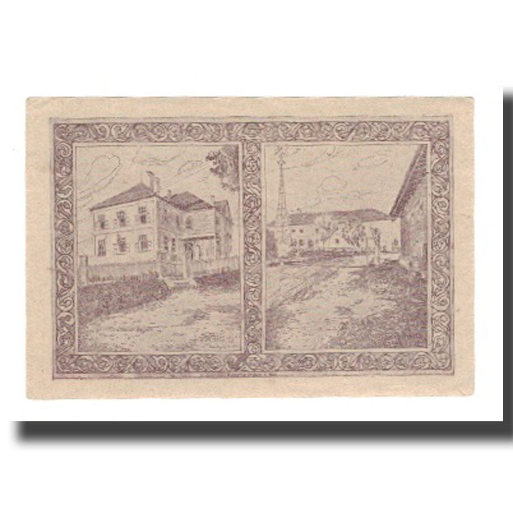 Banknot, Austria, Holzhausen O.Ö. Gemeinde, 50 Heller, Batiment, 1920