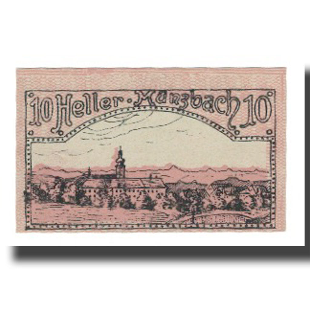 Banknot, Austria, Münzbach O.Ö. Gemeinde, 10 Heller, paysage, 1920