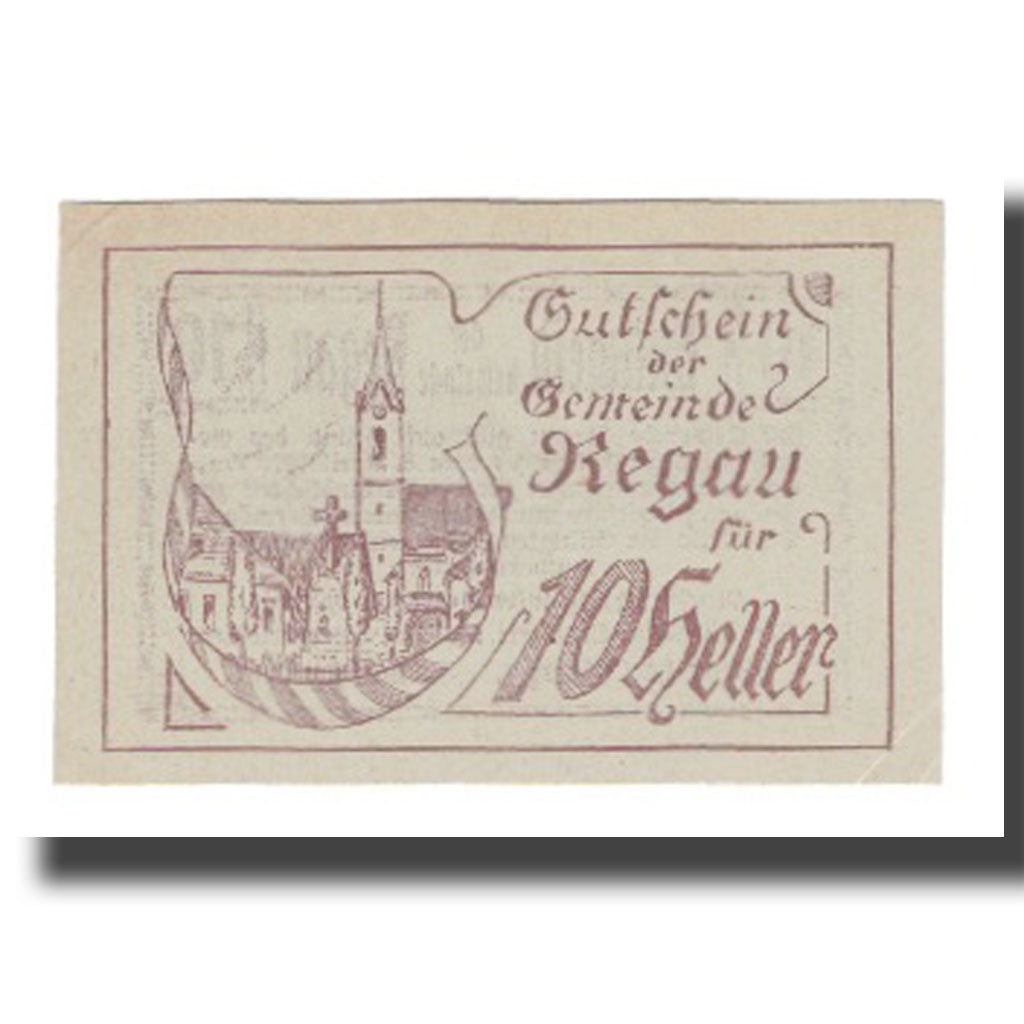 Banconote, Austria, Regau O.Ö. Gemeinde, 10 Heller, texte 1, 1920, SPL-
