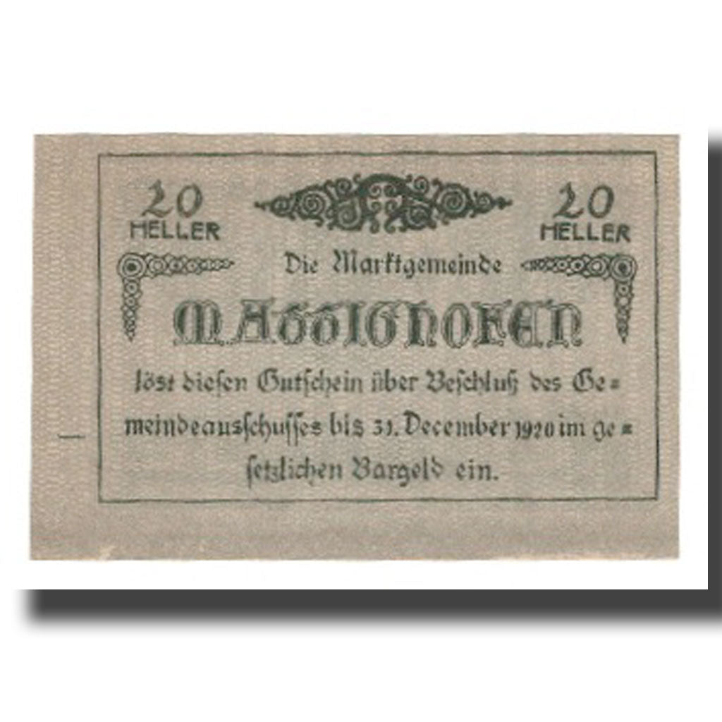 Geldschein, Österreich, Mattighofen O.Ö. Marktgemeinde, 20 Heller, Blason