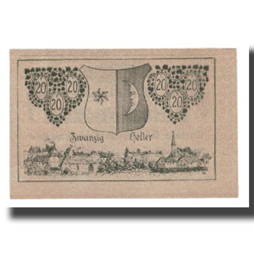 Geldschein, Österreich, Mattighofen O.Ö. Marktgemeinde, 20 Heller, Blason