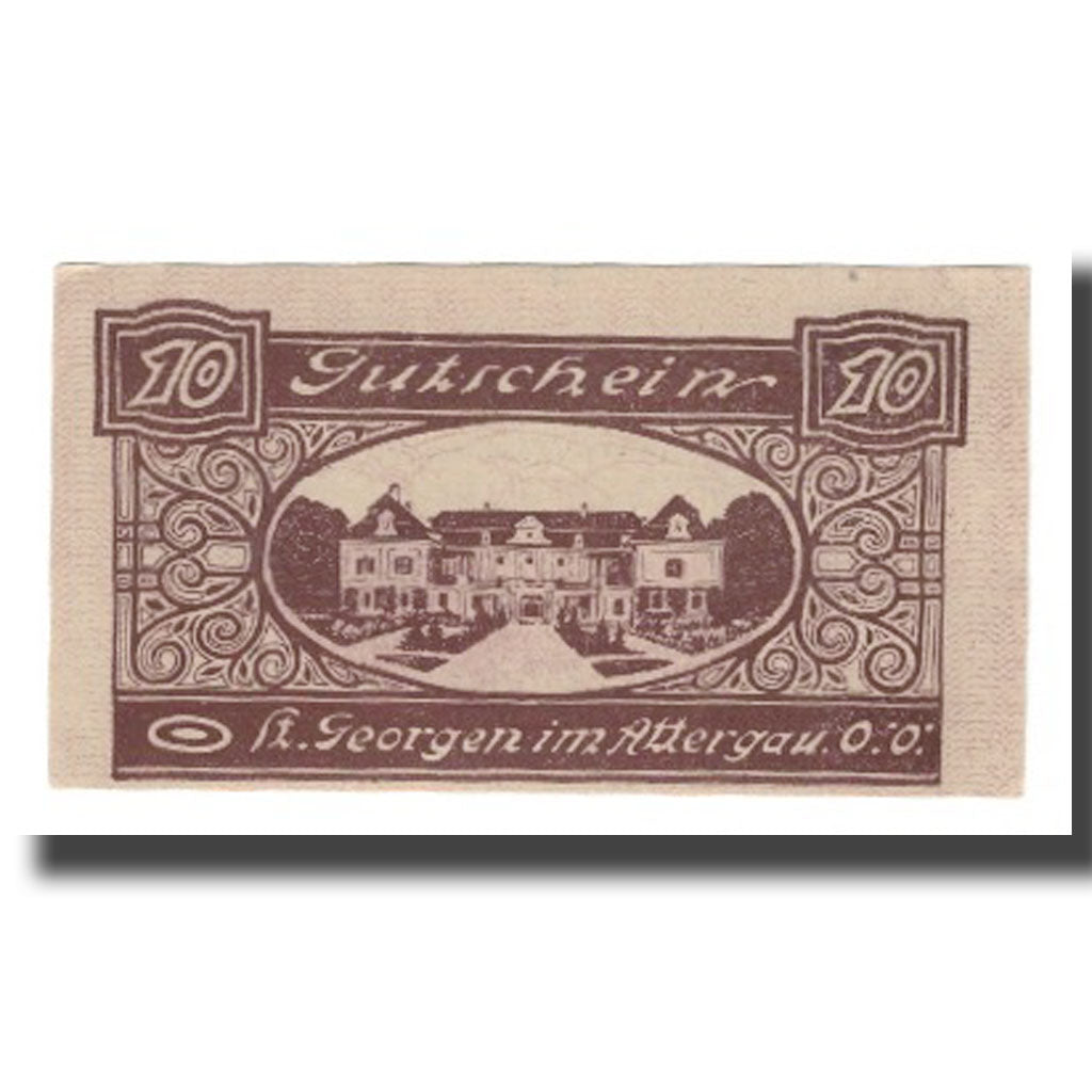 Geldschein, Österreich, St. Georgen im Attergau O.Ö. Marktgemeinde, 10 Heller