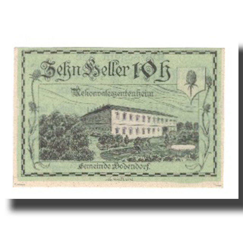 Banconote, Austria, Bodendorf O.Ö. Gemeinde, 10 Heller, Texte, 1921