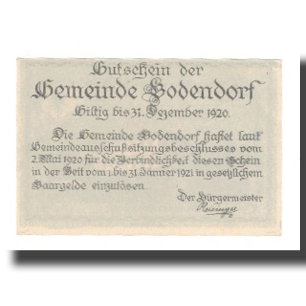 Banconote, Austria, Bodendorf O.Ö. Gemeinde, 10 Heller, Texte, 1921