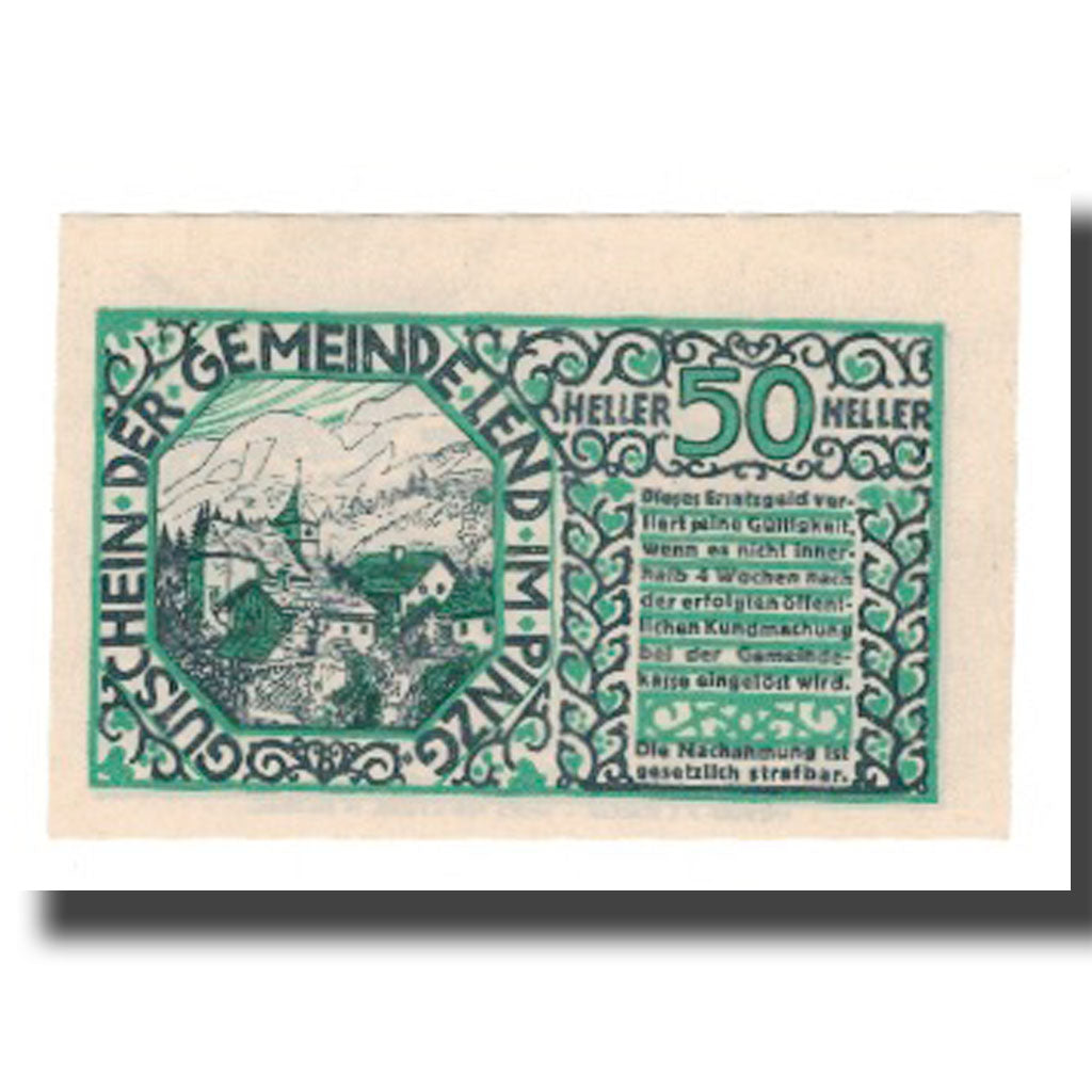 Banknot, Austria, Lend Sbg. Gemeinde, 50 Heller, Texte, 1920, Undated