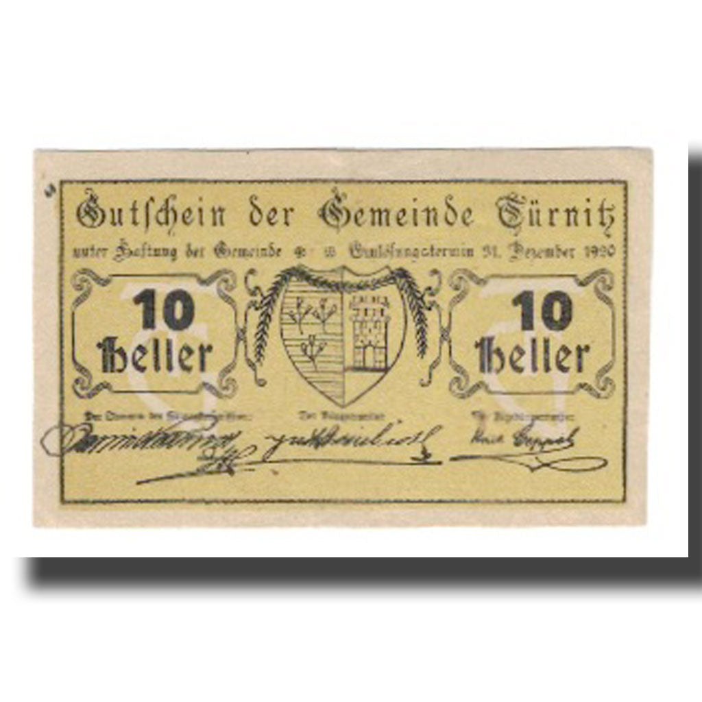 Banconote, Austria, Türnitz N.Ö. Gemeinde, 10 Heller, N.D, 1920, 1920-12-31