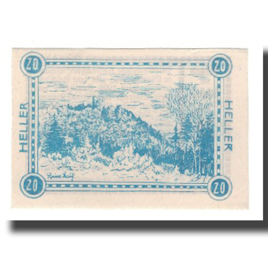 Banknot, Austria, Haibach Bei Aschach a.d. O.Ö. Gemeinde, 20 Heller, paysage