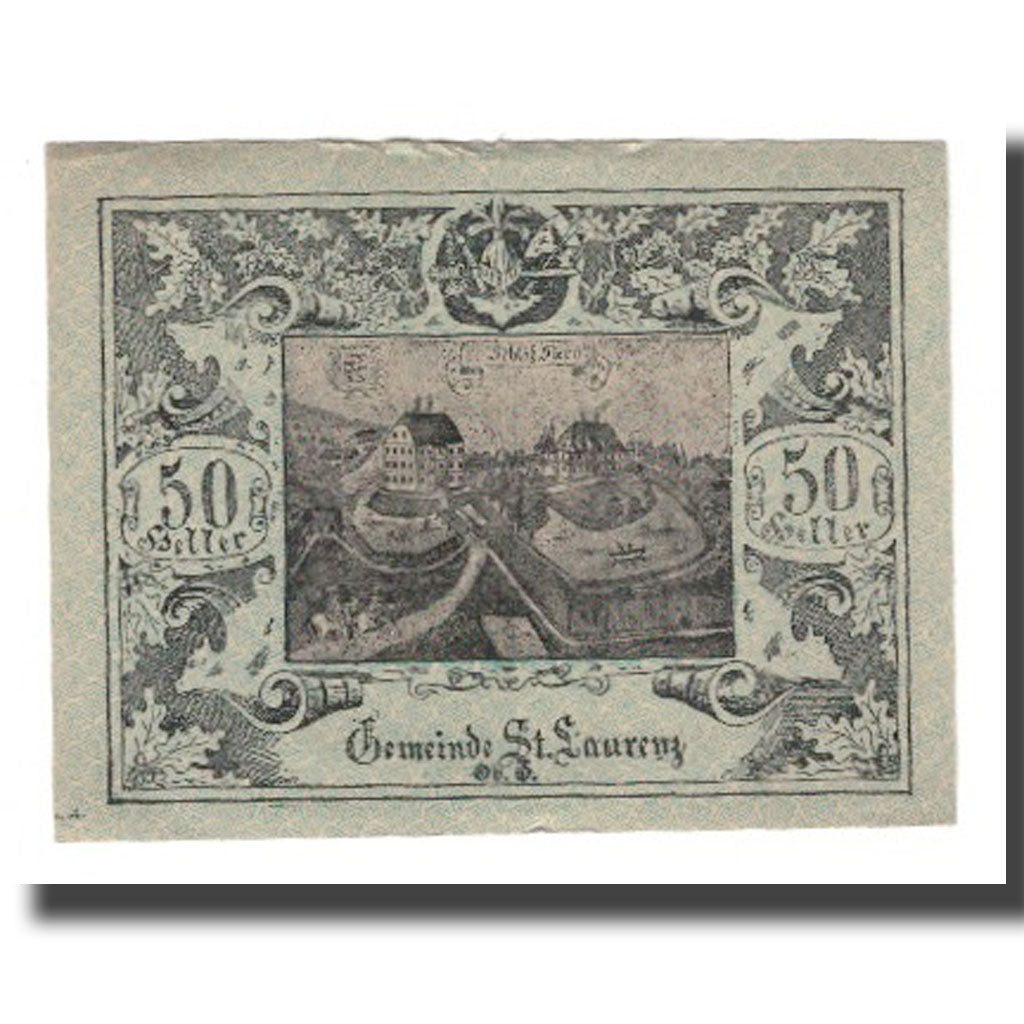 Banknot, Austria, St. Laurenz O.Ö. Gemeinde, 50 Heller, Texte 2, 1920